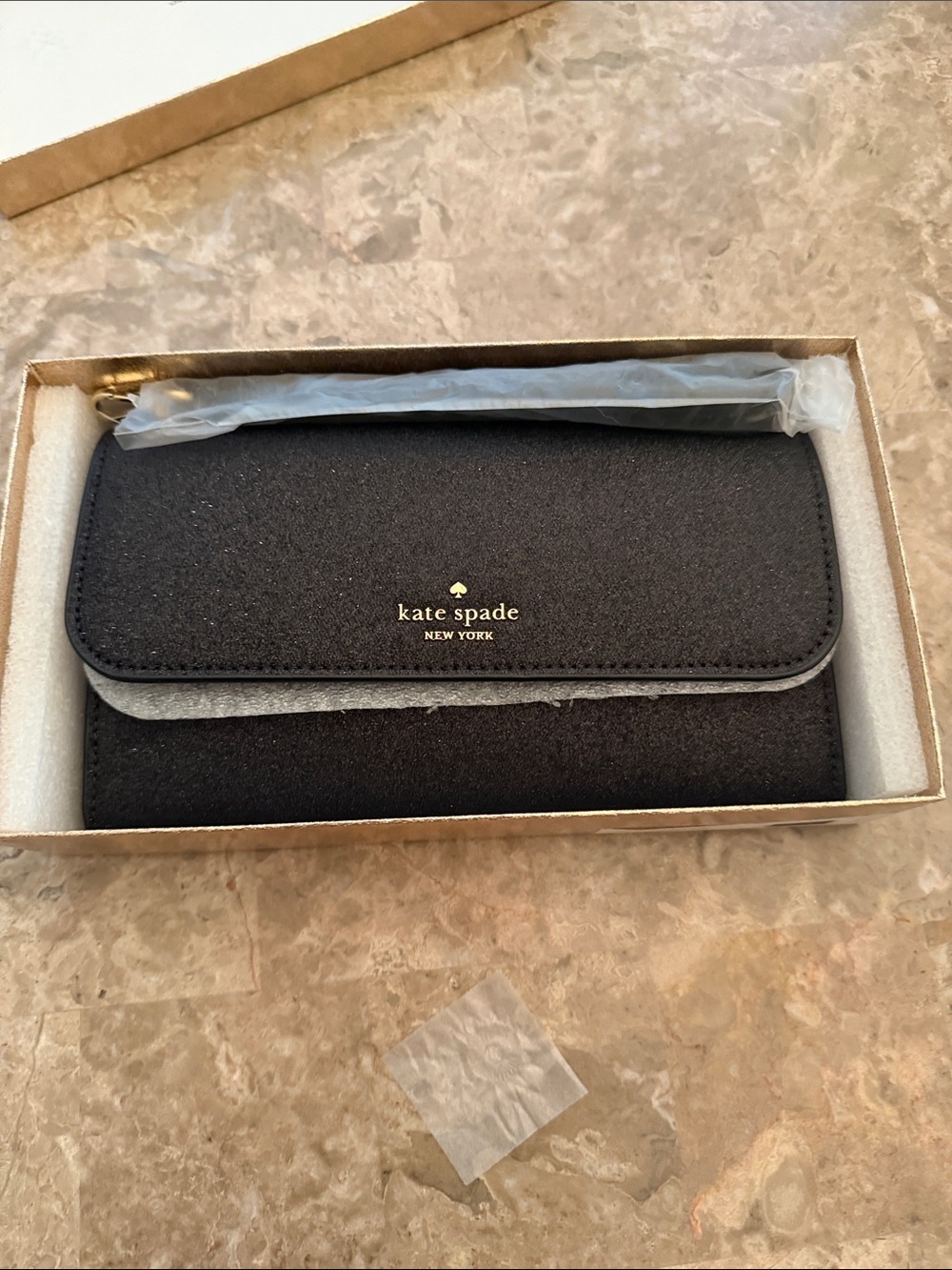 kate spade NWT Black Leather Wallet Wristlet with Gold Logo NIB - Picture 15 of 17